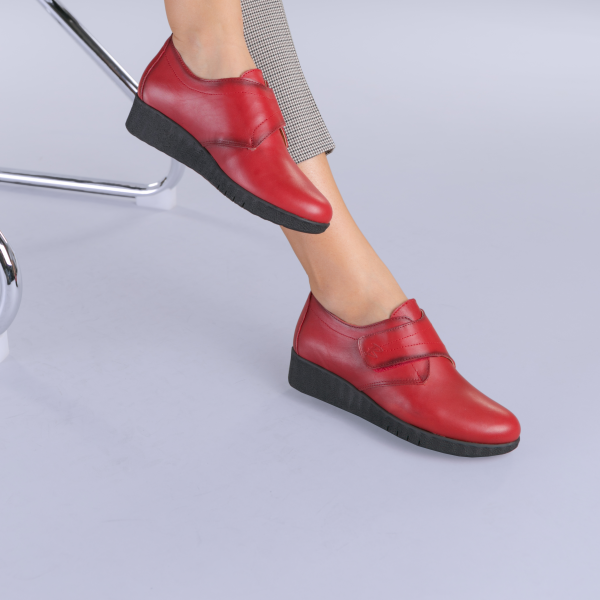 Δερμάτινα παπούτσια  Latina κόκκινα, 3 - Kalapod.gr
